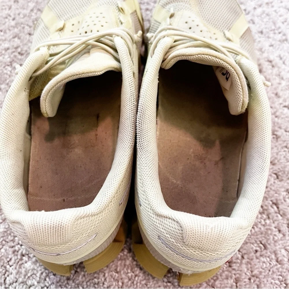 ON Cloud 5 Running Women Mesh Sneakers Sz 8.5 Green Swiss Molded Heel Comfort